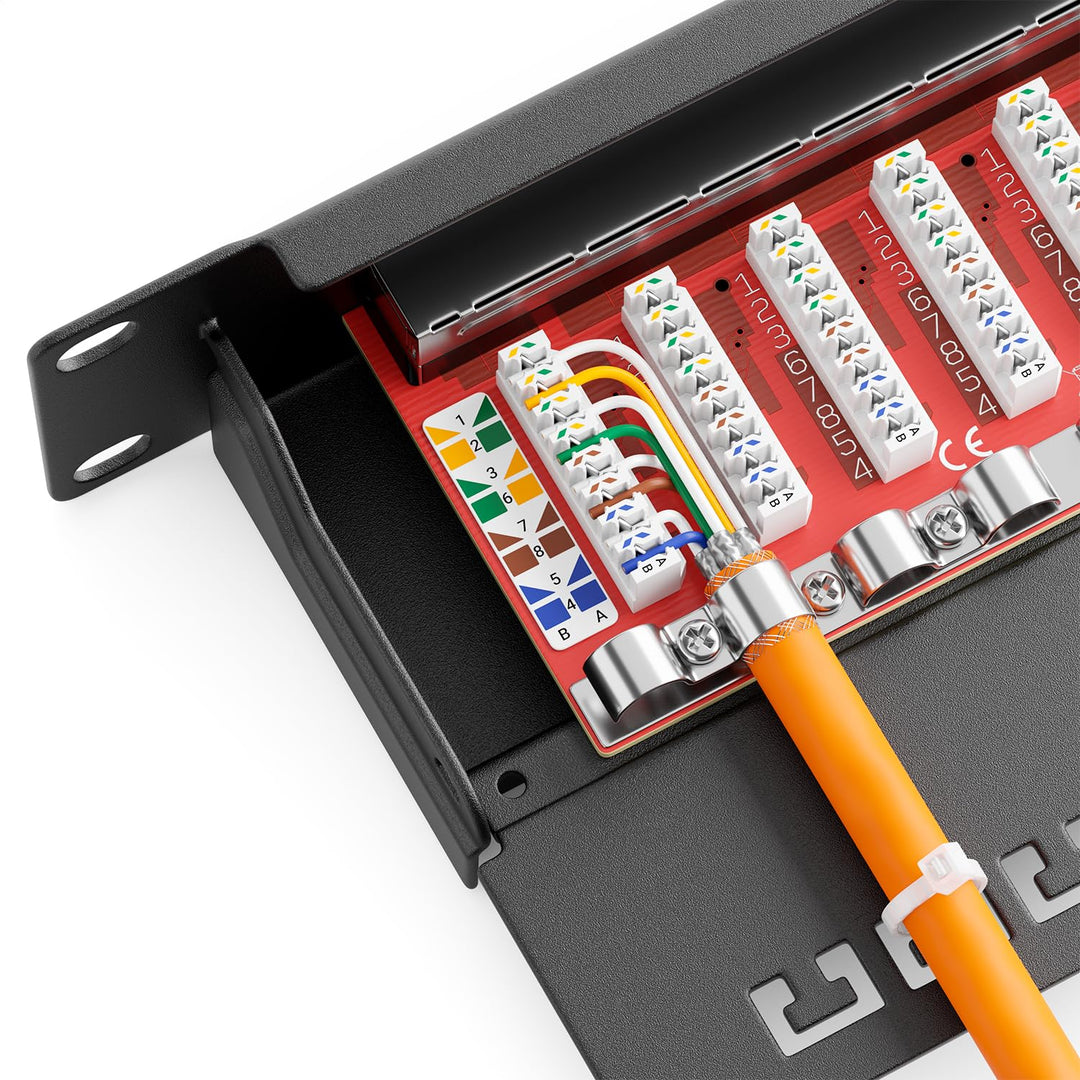 Patchpanel CAT 6a 24 Port RJ45 geschirmt 19 Zoll 1HE - Bild 6