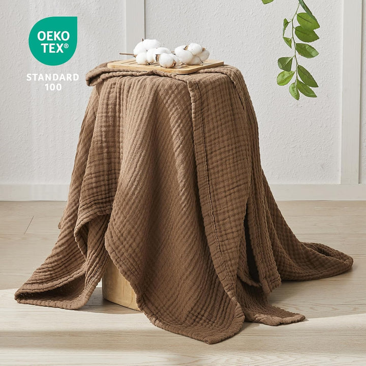 Musselin-Decke Baumwolle 4-lagig 150x200 cm OEKO-TEX für Erwachsene - Bild 2