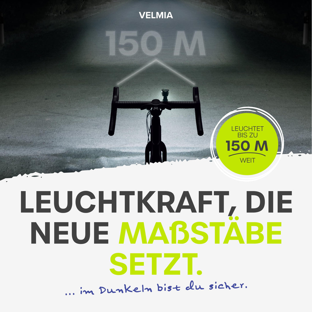 Fahrradlichter Set StVZO 100 LUX LED aufladbar mit Bremslicht - Bild 3