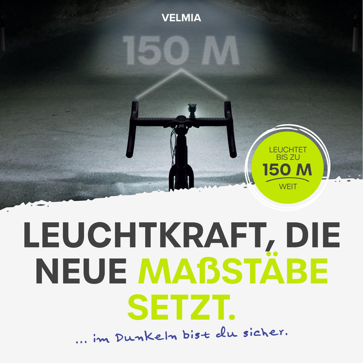 Fahrradlichter Set StVZO 100 LUX LED aufladbar mit Bremslicht - Bild 3