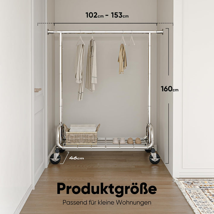 Kleiderständer auf Rollen 3-in-1 Stahl verchromt 136 kg Tragkraft - Bild 7