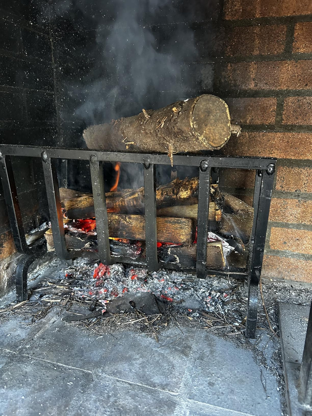 Holzrost Eisen für Kamin und Grill 40x20x28 cm schwarz - Bild 5