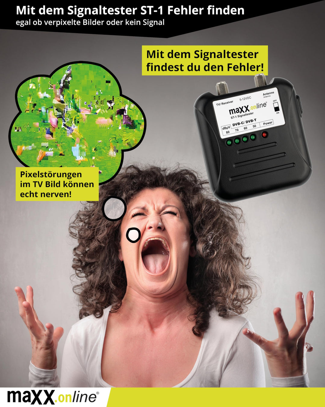 Signaltester DVB-C/DVB-T Kabelfernsehen LED-Anzeige analog/digital - Bild 2
