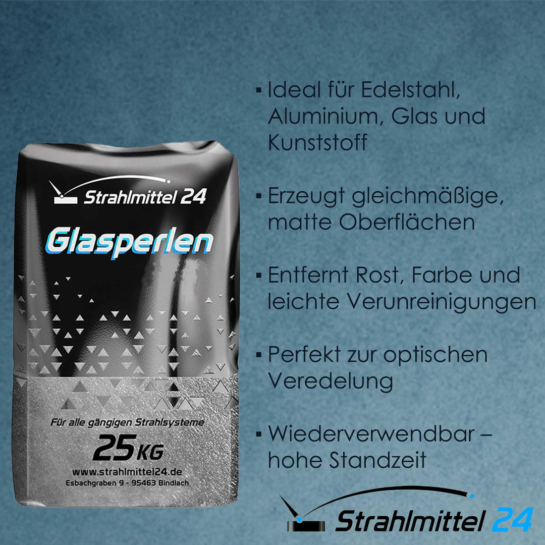 Glasperlen Strahlmittel 100–200 µm für Metall und Kunststoff 25 kg - Bild 6
