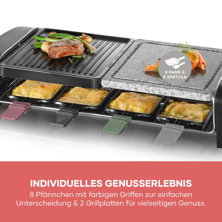 Raclette-Grill mit Naturgrillstein und Grillplatte für 8 Personen - Bild 5
