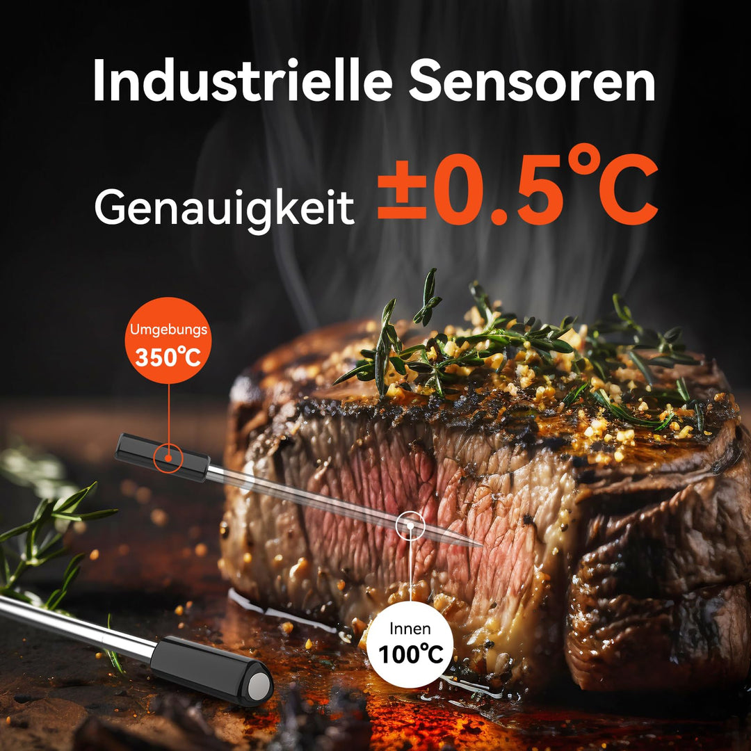 Fleischthermometer kabellos WLAN Bluetooth App-Steuerung Grill - Bild 3