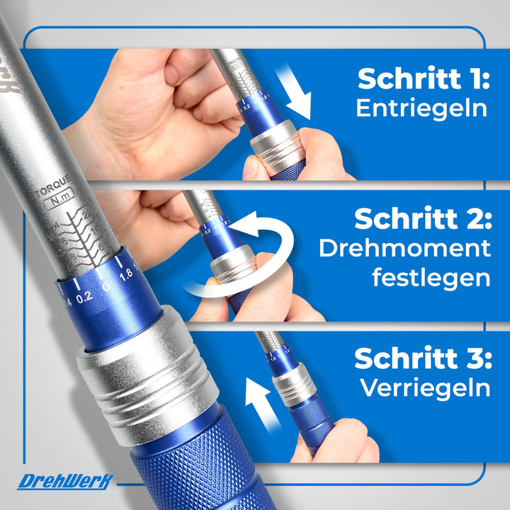 Drehmomentschlüssel Fahrrad 1/4 Zoll 2-26 Nm mit 11 Bits und Etui - Bild 7