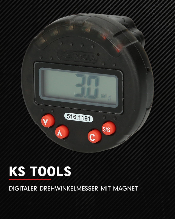 Digitaler Drehwinkelmesser magnetisch Ø 55 mm mit LED-Anzeige - Bild 2