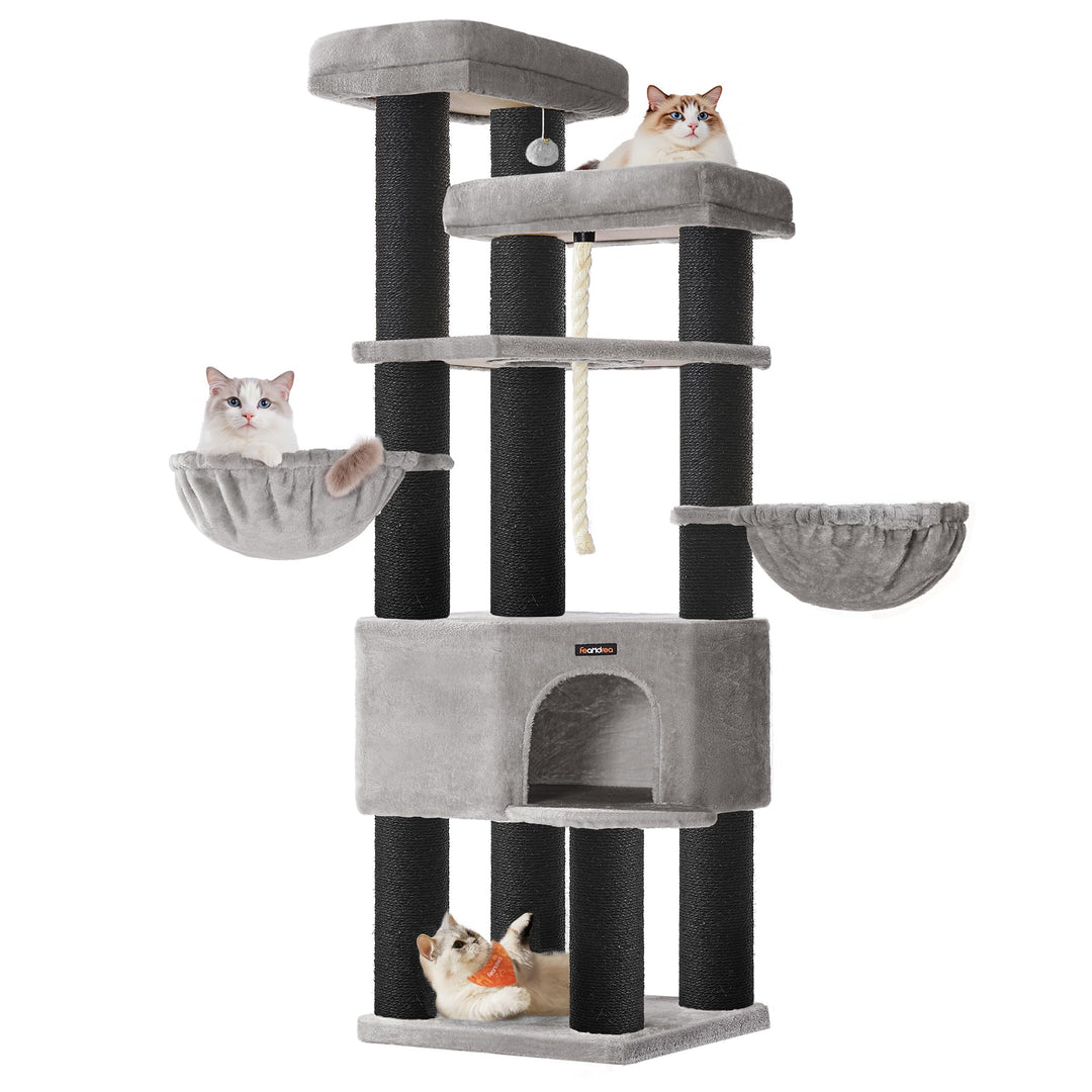 Kratzbaum XXL 186,7 cm Sisal 5 Ebenen für grosse Katzen