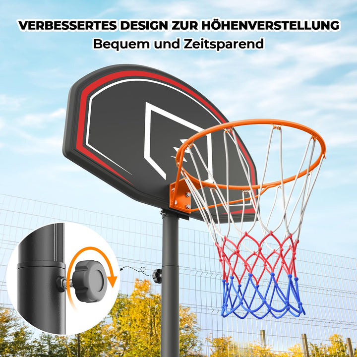 Basketballständer Kinder höhenverstellbar 110–210 cm mit Rollen - Bild 6