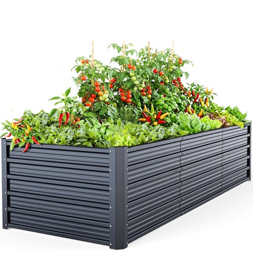 Hochbeet Metall Anthrazit 240×90×60 cm für Gemüse und Kräuter