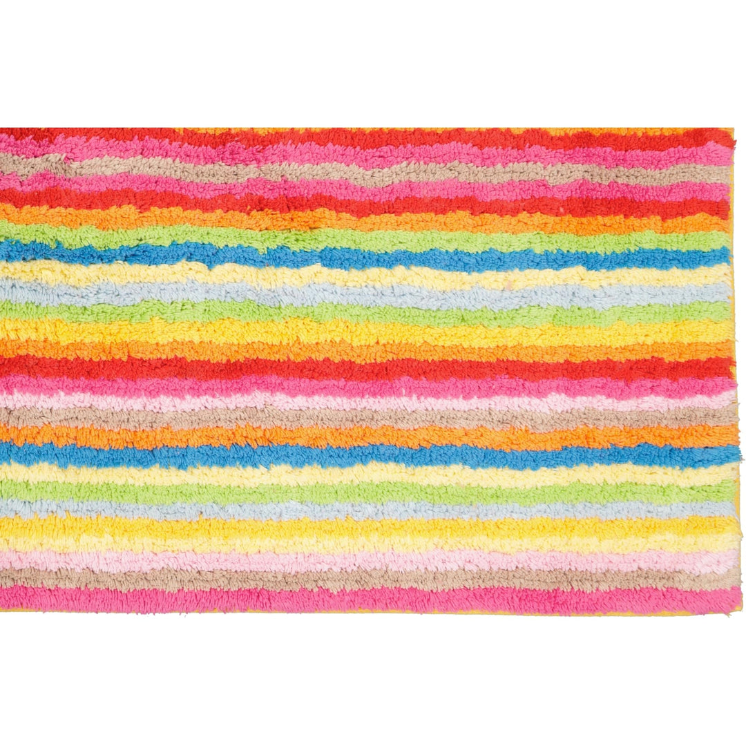 Badteppich Streifen 100% Baumwolle Wendeteppich Multicolor - Bild 2
