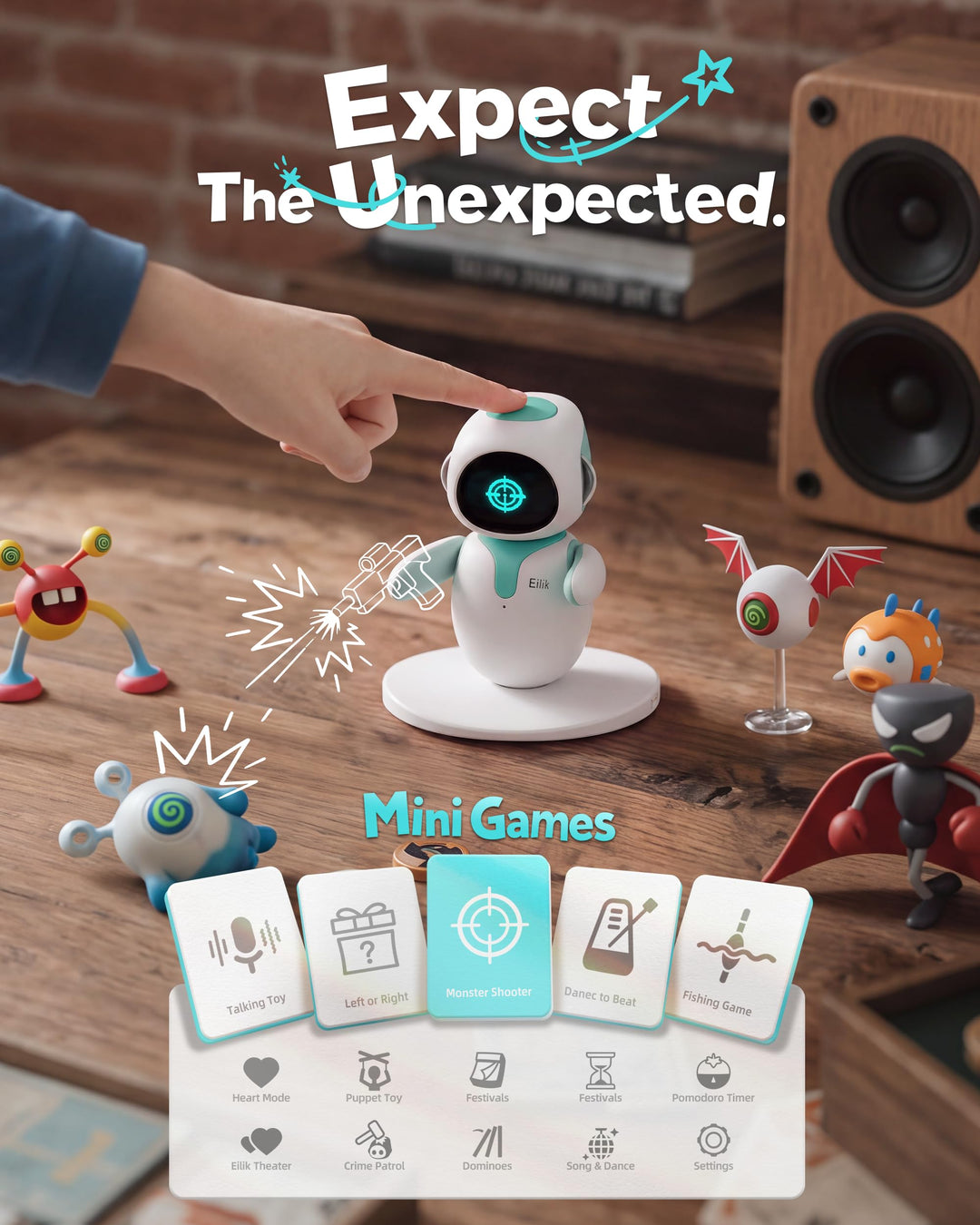 Desktop-Begleitroboter mit Emotionen Multi-Roboter-Interaktion Blau - Bild 4