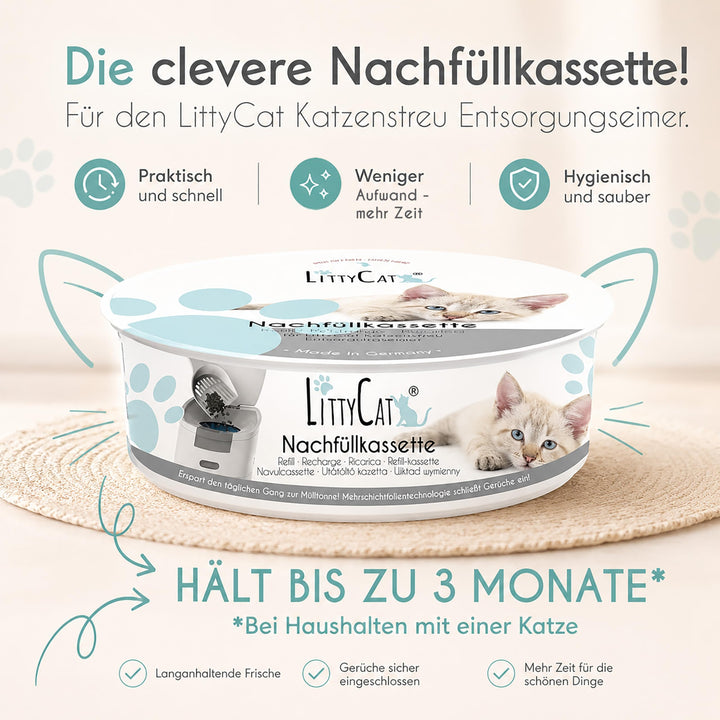 Katzenstreu Nachfüllkassetten 12er Pack für Littycat Entsorgungseimer - Bild 7