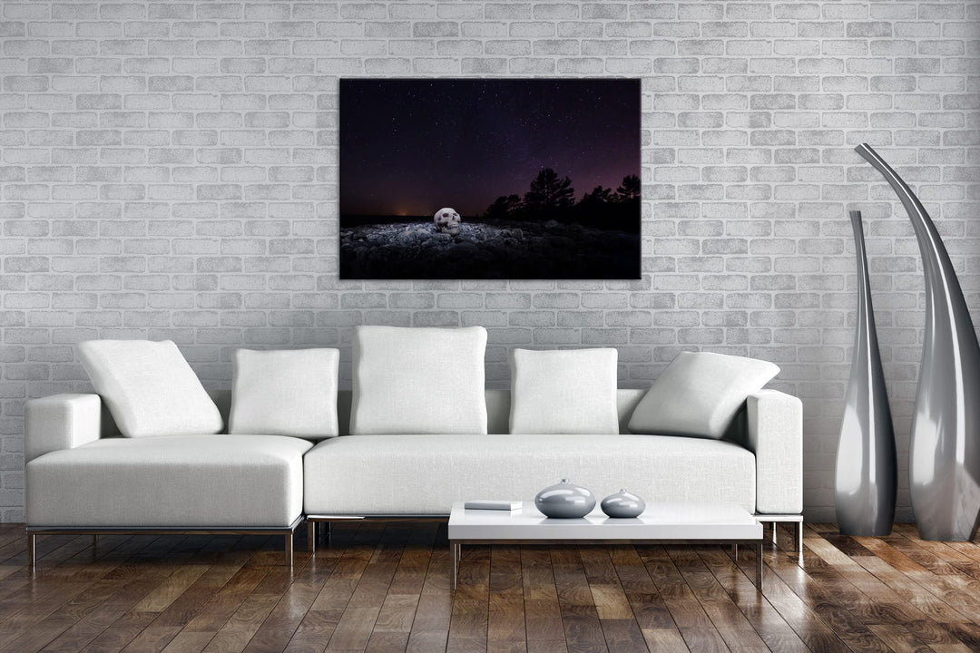 Leinwandbild Schädel Sternenhimmel XXL Kunstdruck 80x60 cm - Bild 2