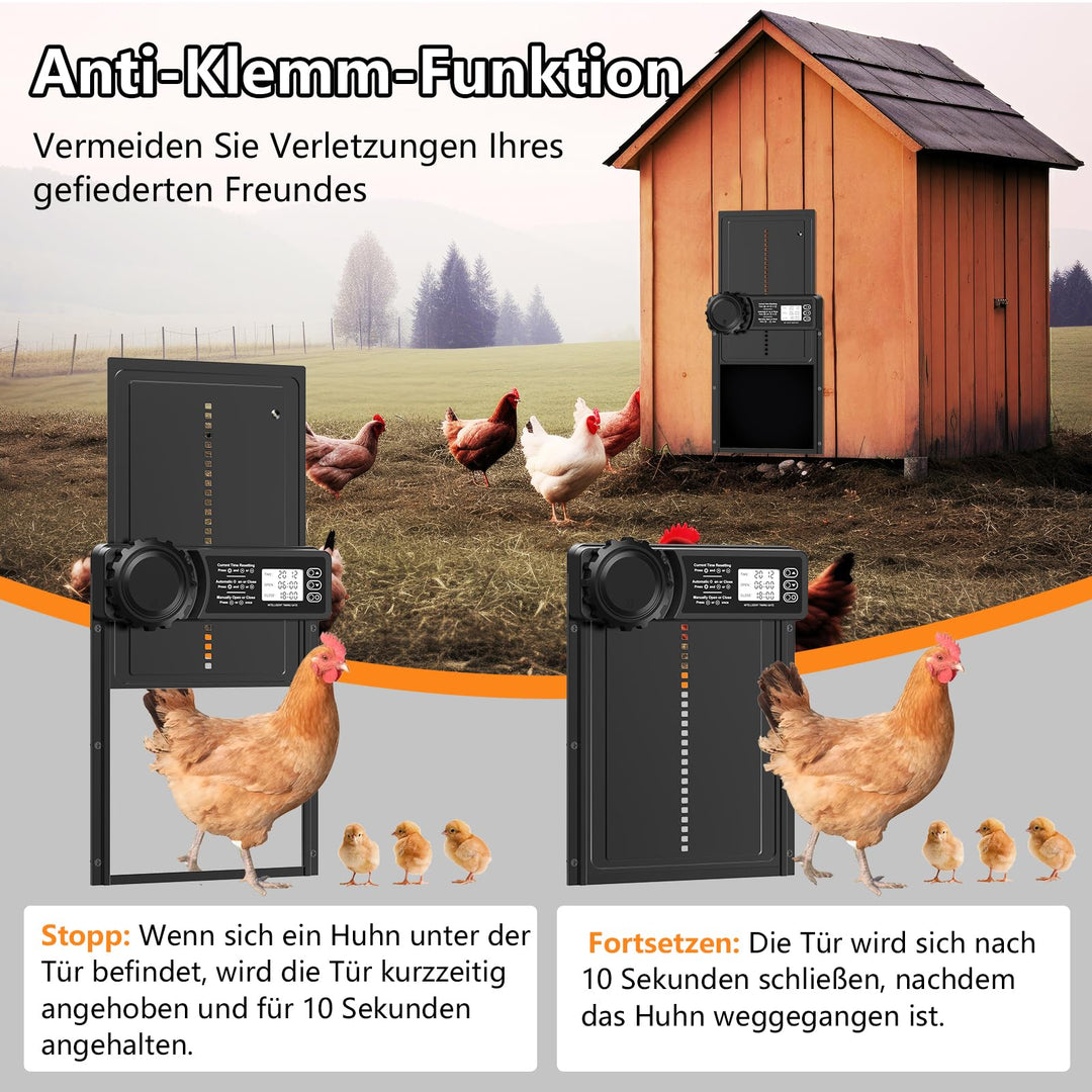 Automatische Hühnerklappe Aluminium mit Timer und Anti-Einklemm-Schutz - Bild 5