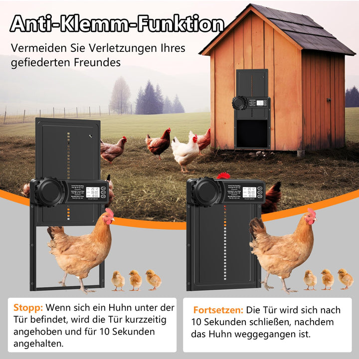 Automatische Hühnerklappe Aluminium mit Timer und Anti-Einklemm-Schutz - Bild 5
