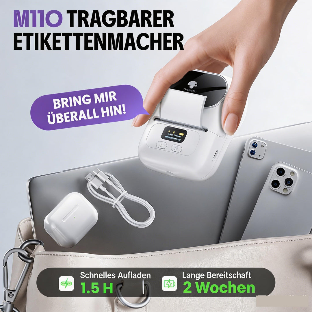 Etikettendrucker Bluetooth Thermodruck 203 dpi 20-50 mm Druckbreite - Bild 11