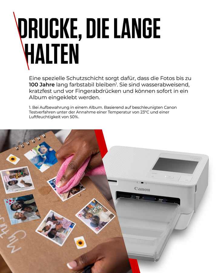 Fotodrucker WLAN Thermosublimation Postkartenformat mit 54 Blatt Papier - Bild 4