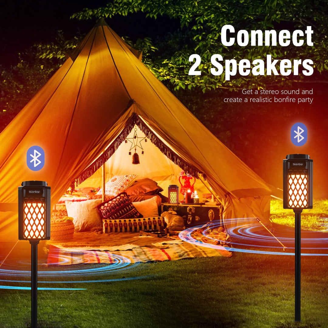 Bluetooth Lautsprecher mit Flammenlicht IP65 Outdoor Taschenlampe - Bild 3