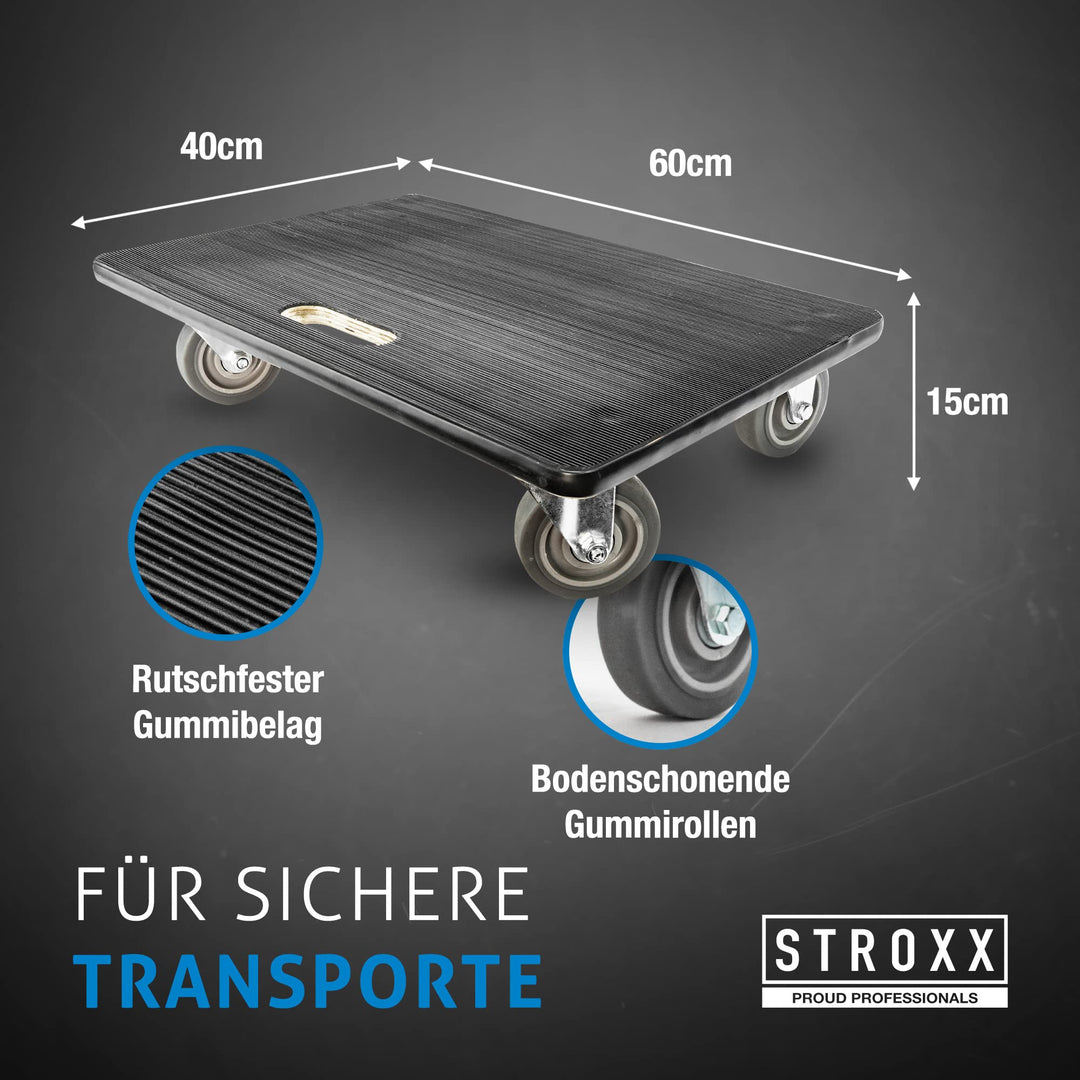 Transportroller 500 kg Traglast 600x400mm rutschfest für Umzug - Bild 3