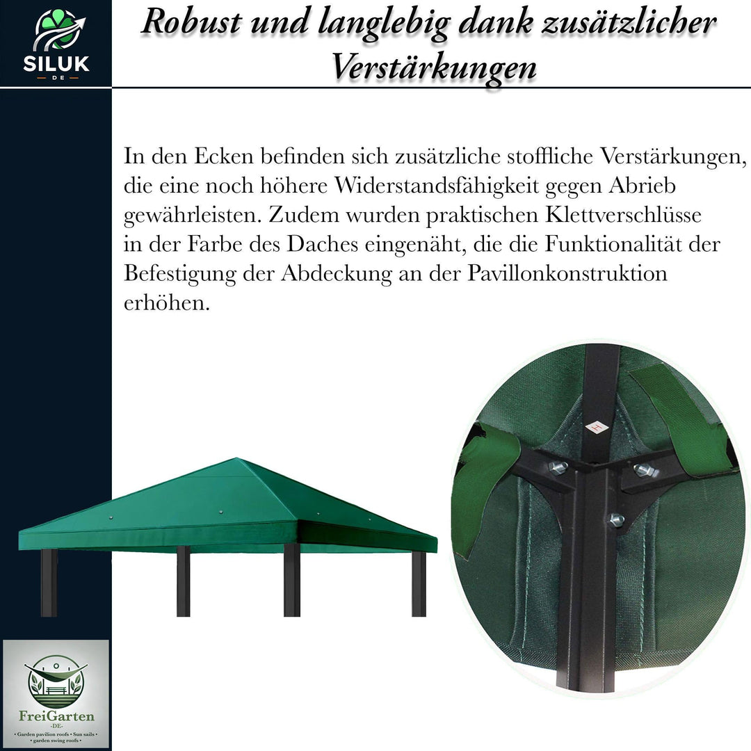 Ersatzdach Gartenpavillon 3x3 m Panama PVC 370 g/m² wasserdicht - Bild 7