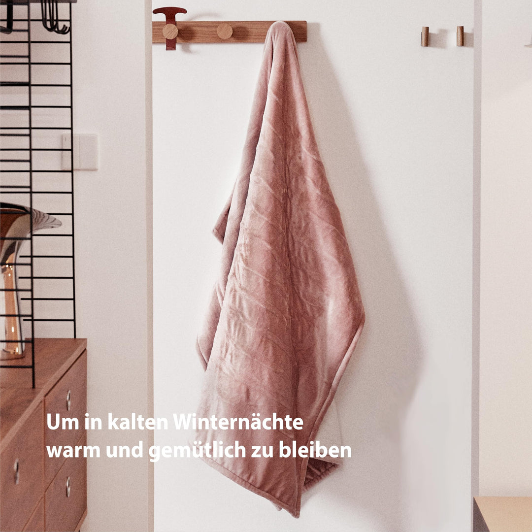 Heizdecke Plüsch-Sherpa 130x180cm 9 Stufen Abschaltautomatik Rosa - Bild 6