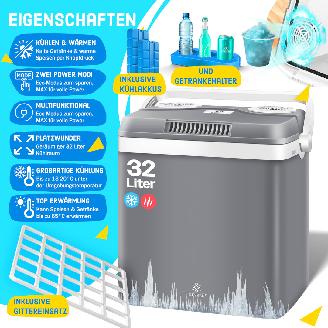 Kühlbox elektrisch 32 L Kühlen &amp; Wärmen 12V/230V ECO-Modus - Bild 2