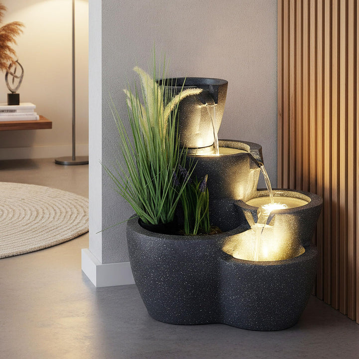Terrassenbrunnen bepflanzbar mit LED-Beleuchtung 59 cm Springbrunnen - Bild 5