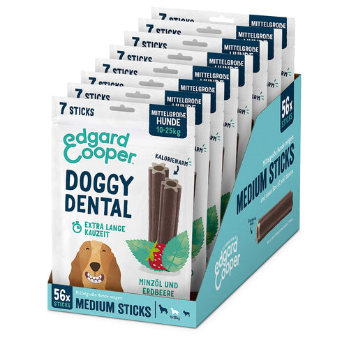 Dental Sticks Hund Minze & Erdbeere luftgetrocknet 56 Stück Medium