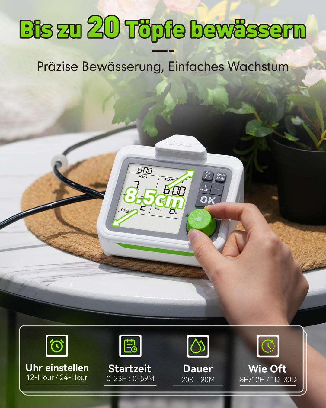 Automatisches Bewässerungssystem Zimmerpflanzen 20 Töpfe mit LCD - Bild 3
