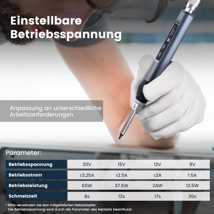 USB-C Lötkolben Set 65W GaN einstellbar 80–420°C mit OLED-Display - Bild 4