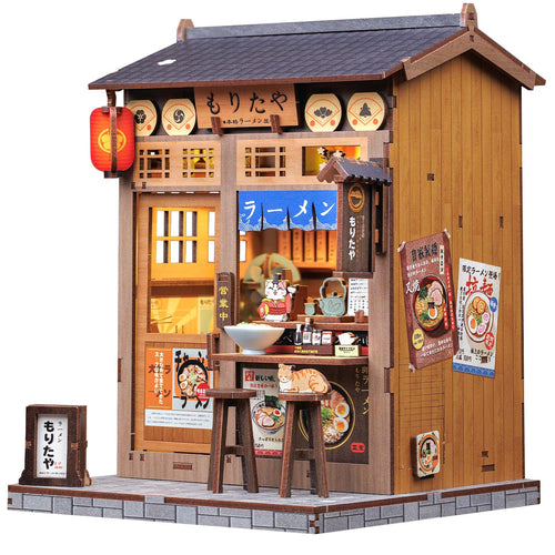 Book Nook Miniaturhaus DIY Japanischer Nudelladen mit LED 3D Holzpuzzle