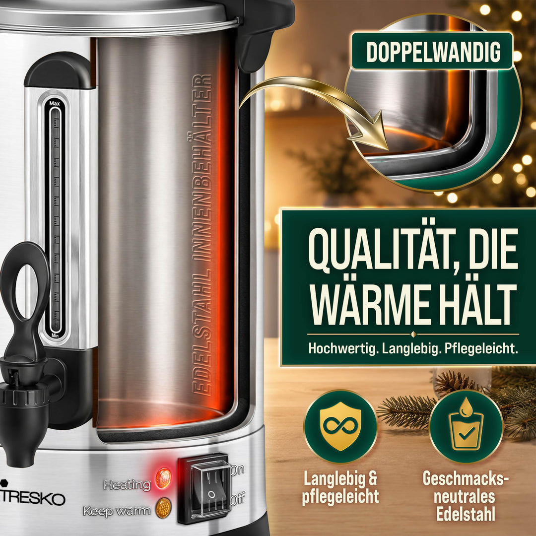 Glühweinkocher 20L Edelstahl mit Zapfhahn &amp; Thermostat 1500W - Bild 5