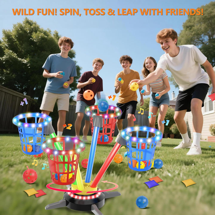 Ringwurfspiel 3-in-1 mit LED, Musik &amp; Drehteller für Kinder - Bild 6