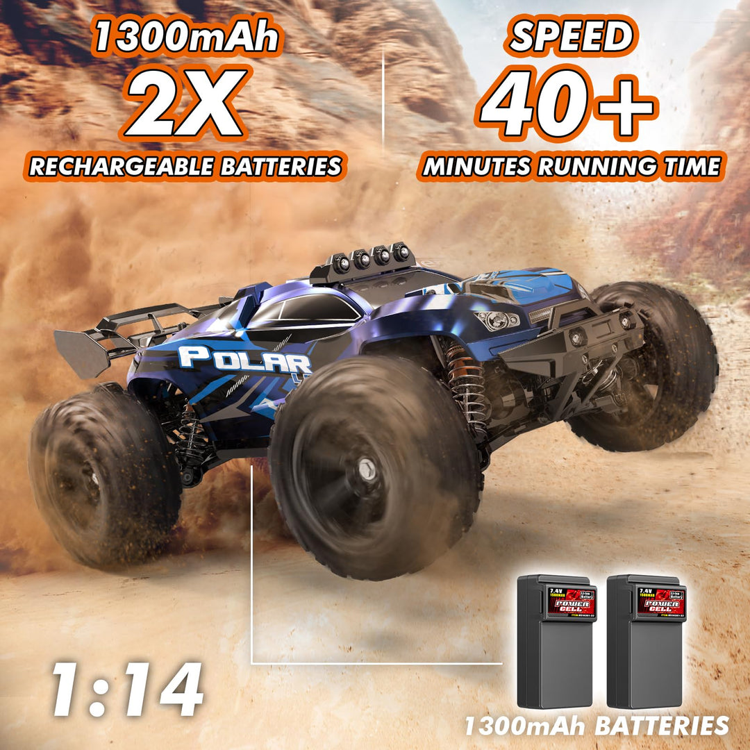 RC Monstertruck 1:14 4WD Off-Road 40 km/h mit LED und 2 Akkus - Bild 2