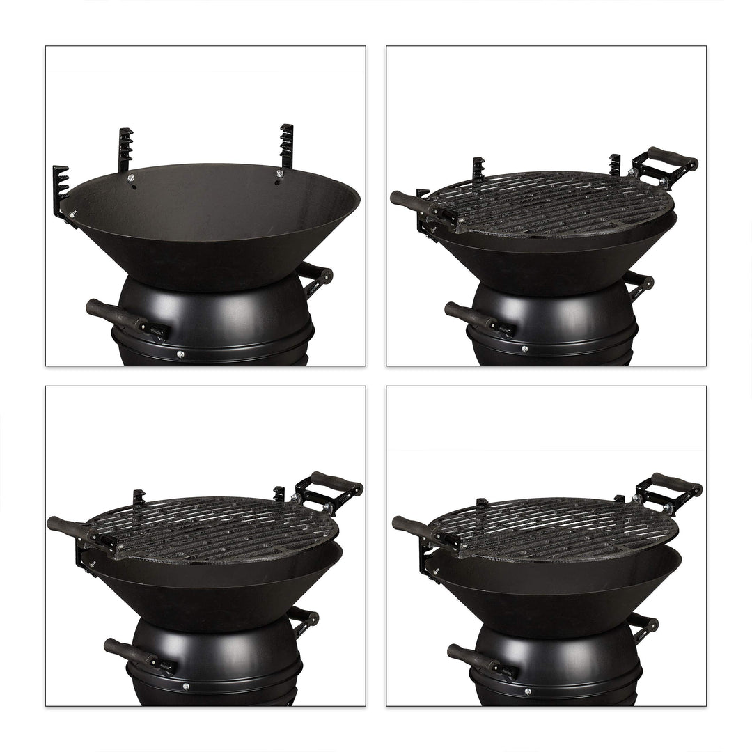 Grillfass Gusseisen höhenverstellbar mit Grillrost Ø 35 cm - Bild 6