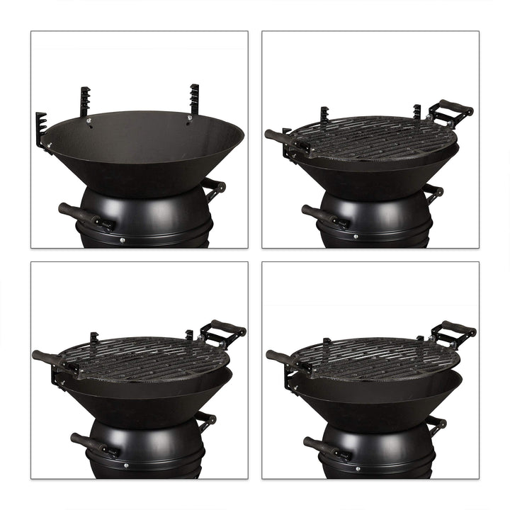 Grillfass Gusseisen höhenverstellbar mit Grillrost Ø 35 cm - Bild 6