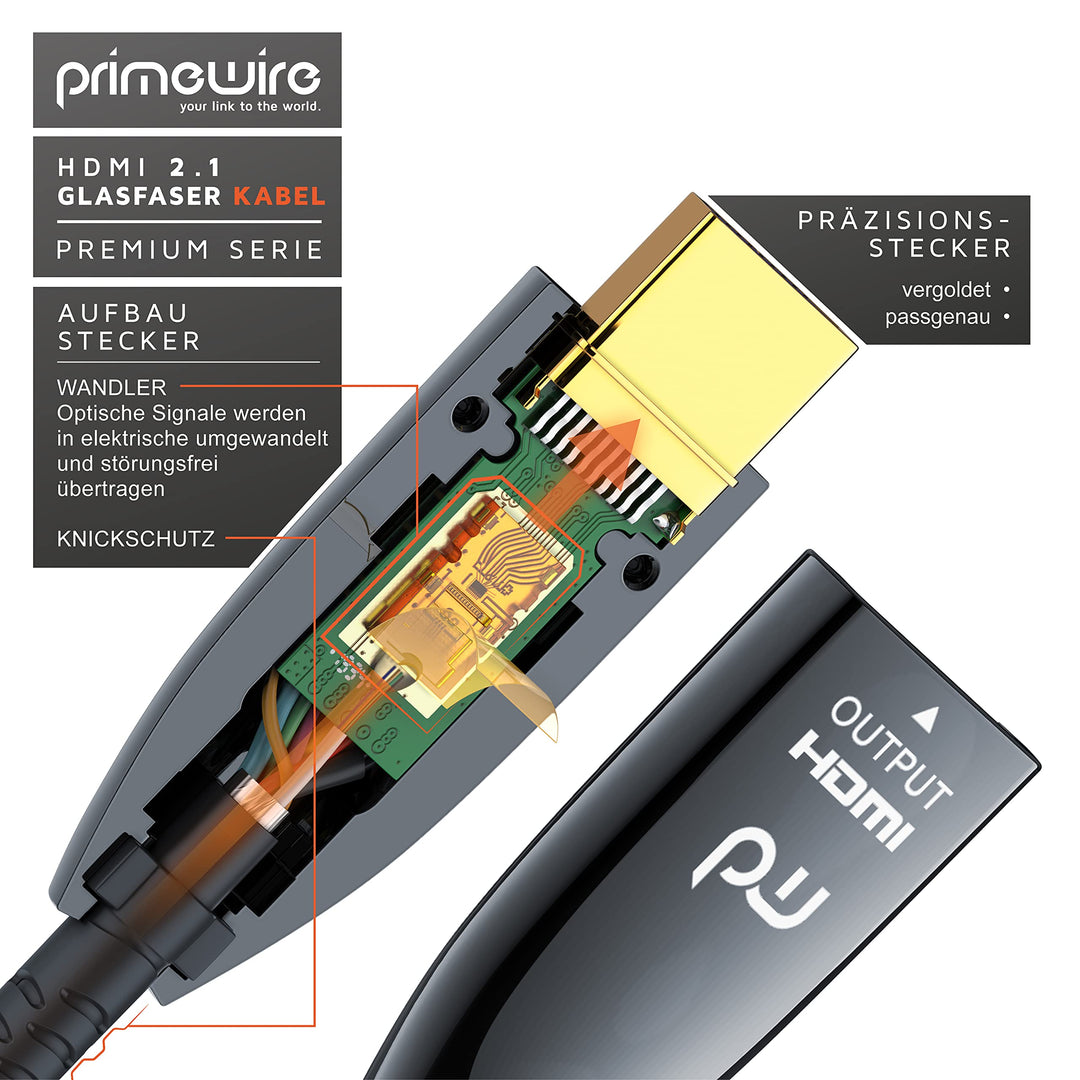 HDMI 2.1 Glasfaserkabel 10m 8K 120Hz vergoldete Kontakte AOC - Bild 3