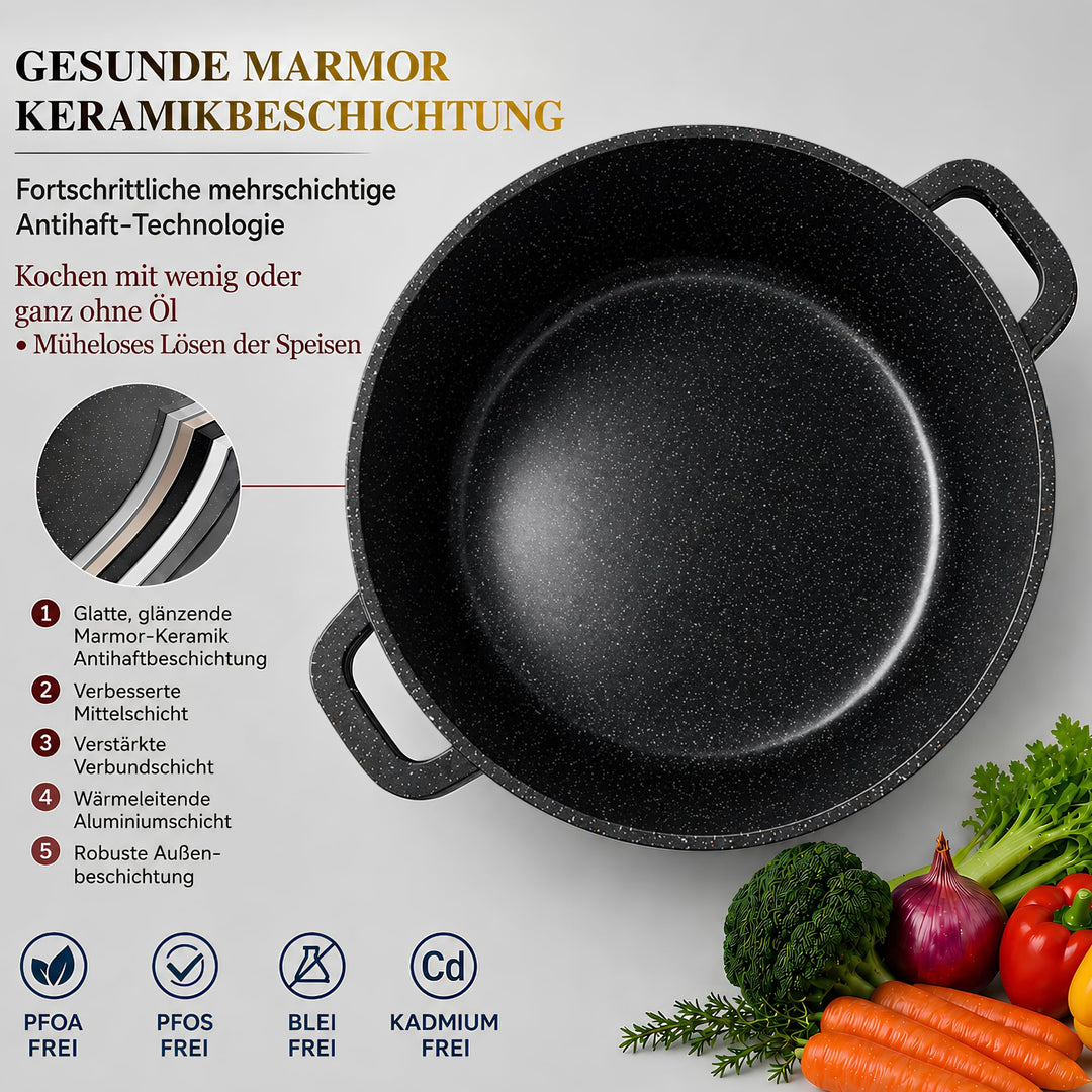 Suppentopf Aluguss 24 cm 6,2 l Keramik-Antihaft Induktion alle Herde - Bild 3