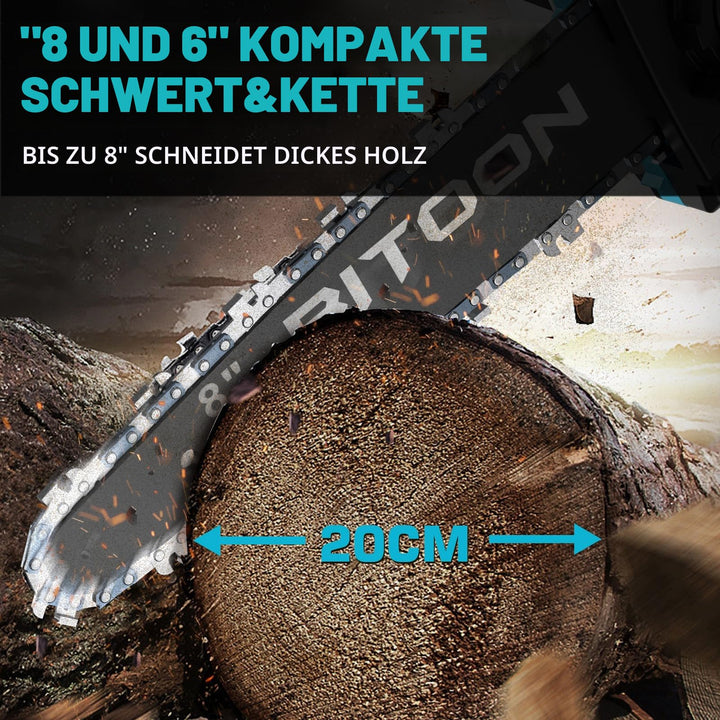 Akku-Kettensäge 2-in-1 bürstenlos 6+8 Zoll für Makita 18V - Bild 5
