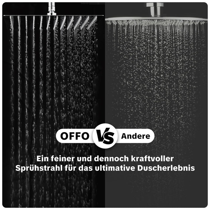 Regendusche Set Edelstahl Chrom 30x30cm eckig höhenverstellbar - Bild 3