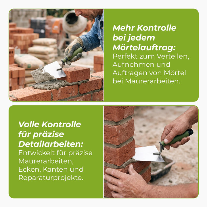 Maurerkellen Set 7-teilig Edelstahl mit Glättkelle und Gipserspachtel - Bild 4