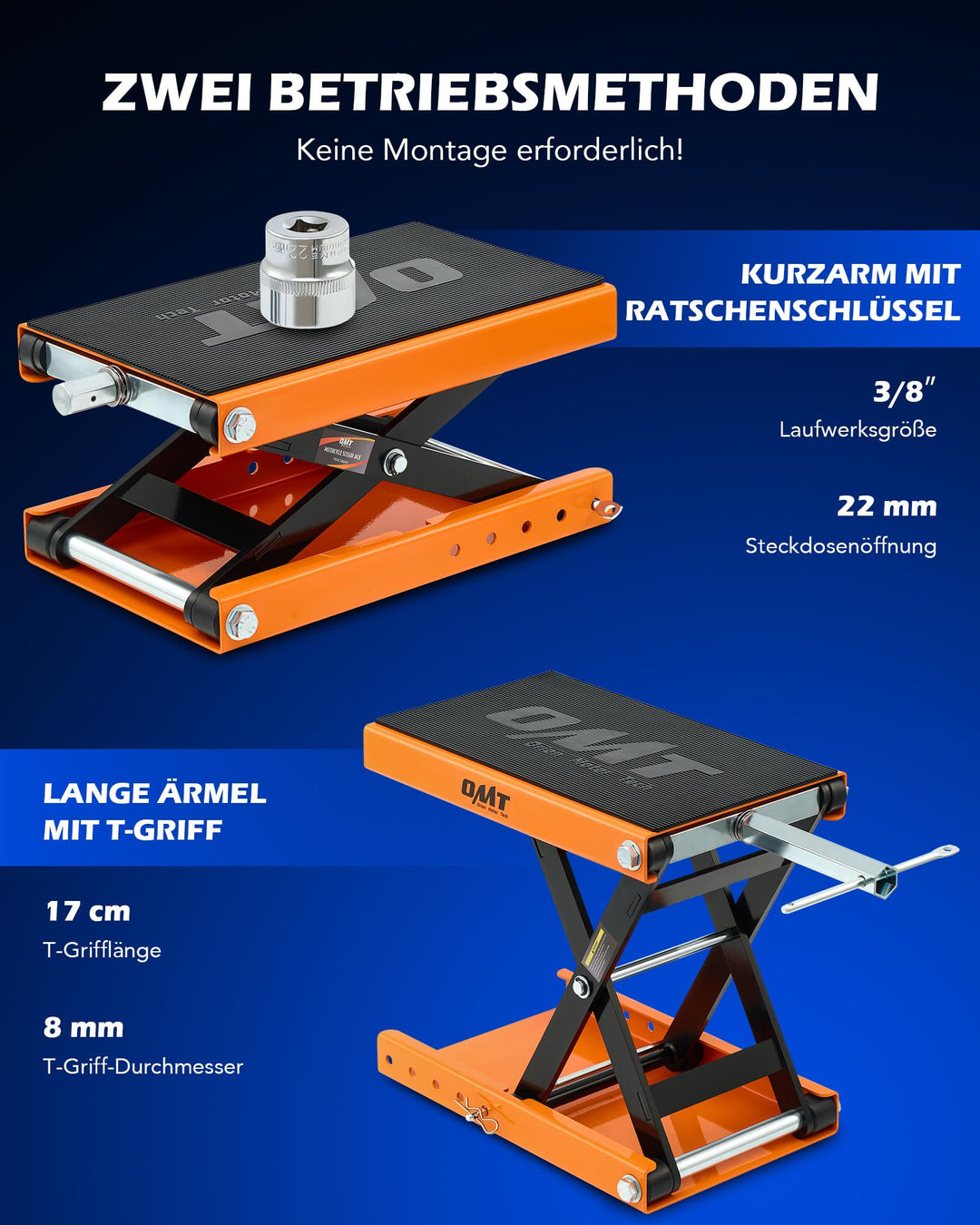 Motorradhebebühne Scherenheber 500 kg höhenverstellbar 95–370 mm - Bild 7