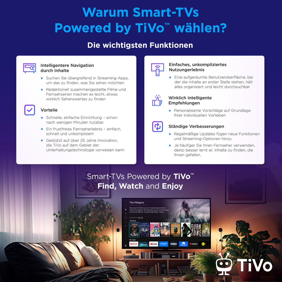 Smart TV 43 Zoll Full HD HDR10 Triple-Tuner TiVo Sprachsteuerung - Bild 6