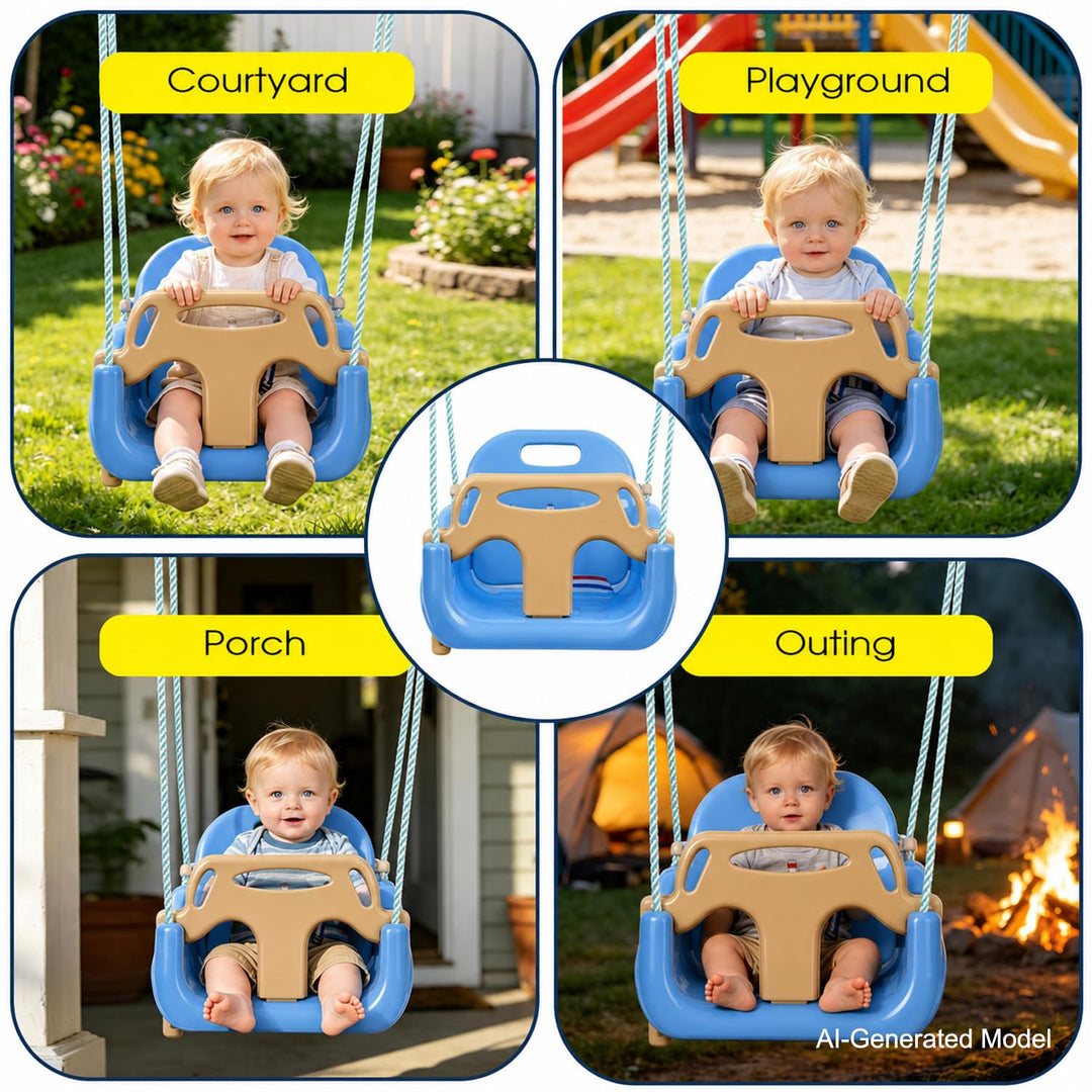 Kinderschaukel 3-in-1 Indoor Outdoor verstellbar 6 Monate bis 6 Jahre - Bild 7