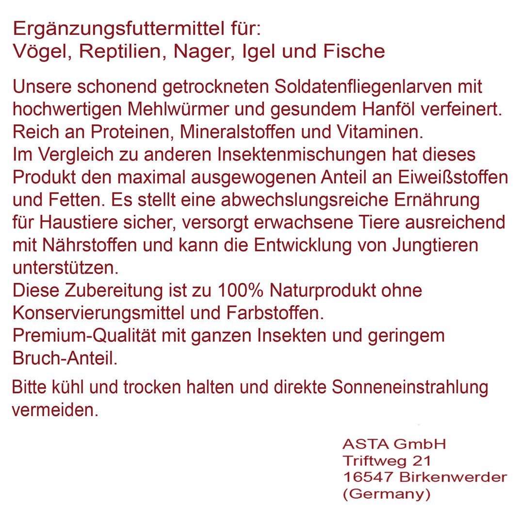 Hermetia Larven getrocknet 10 kg für Vögel Reptilien Teichfische - Bild 7