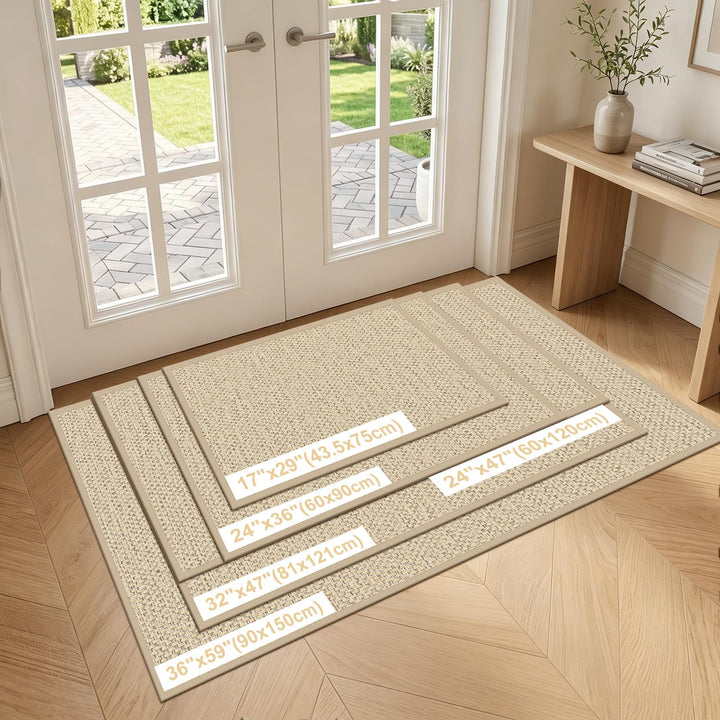 Fussmatte Innen Polyester rutschfest waschbar 60x90 cm Khaki - Bild 2
