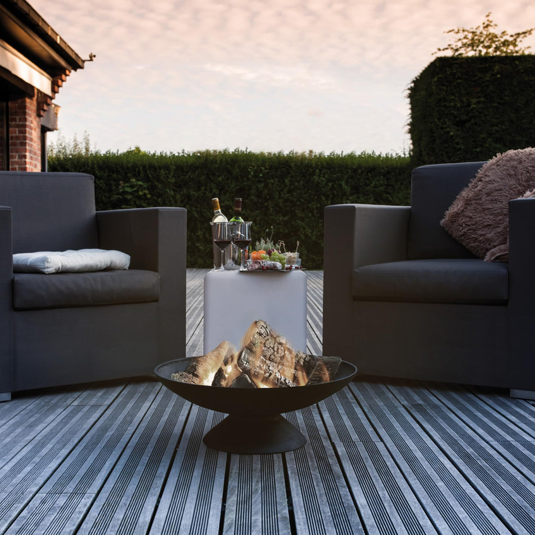 Feuerschale Gusseisen mit Funkenschutzhaube Ø58cm für Terrasse - Bild 5