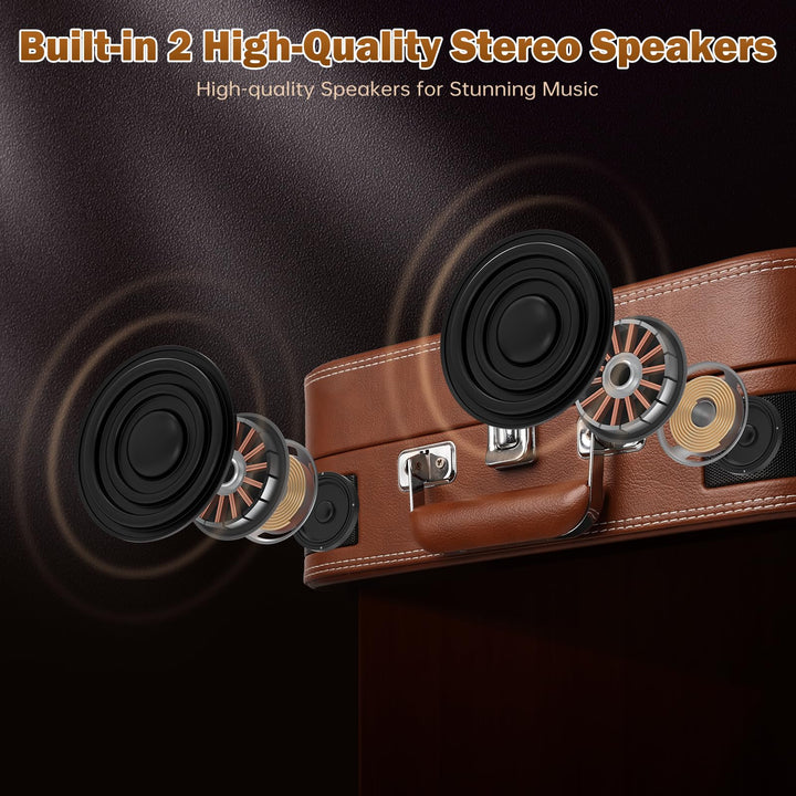 Plattenspieler Koffer-Design Bluetooth 3-Gang 33/45/78 mit Lautsprechern - Bild 2